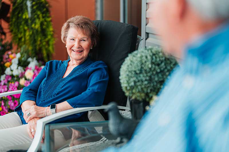 Woman sitting outdoors