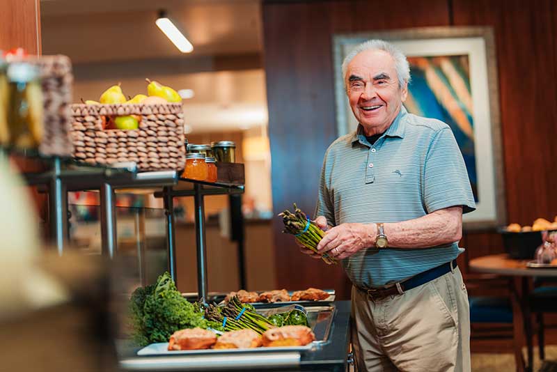 Man at a salad bar