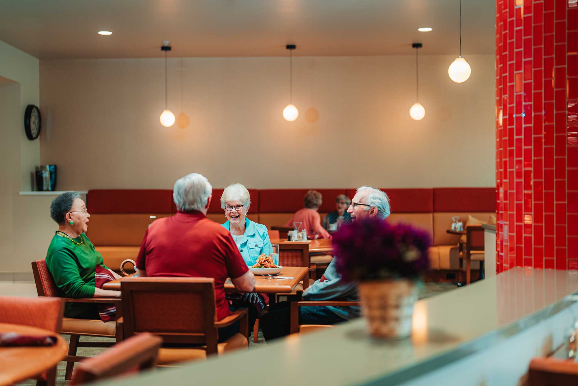 group of people dining