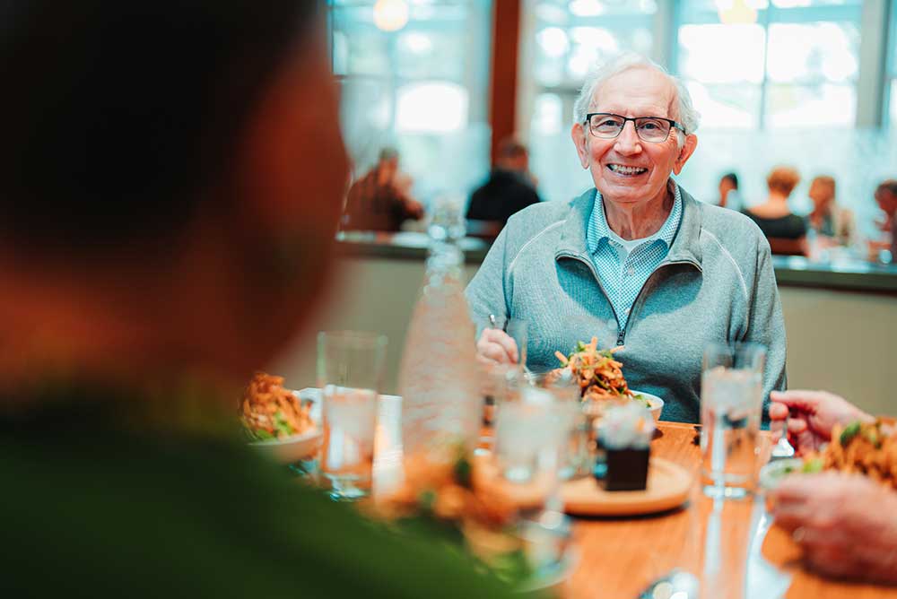 man eating brunch